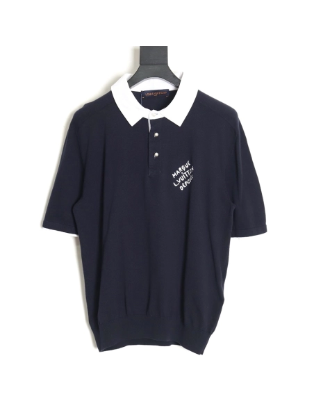 Reps Louis Vuitton Colorblock Signature Polo Short Sleeve T-Shirt,All order with free shipping Reps Louis Vuitton