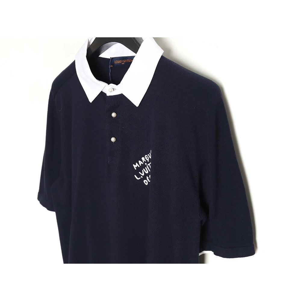 Reps Louis Vuitton Colorblock Signature Polo Short Sleeve T-Shirt,All order with free shipping Reps Louis Vuitton