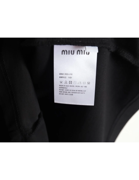 Miu Miu 24SS rhinestone lettering short-sleeved T-shirt,All order with free shipping Miu Miu