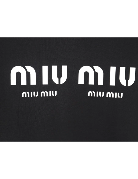 Miu Miu 24SS rhinestone lettering short-sleeved T-shirt,All order with free shipping Miu Miu