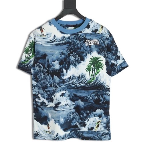 Reps Louis Vuitton 24SS Wave Print Short Sleeve T-Shirt,All order with free shipping Reps Louis Vuitton