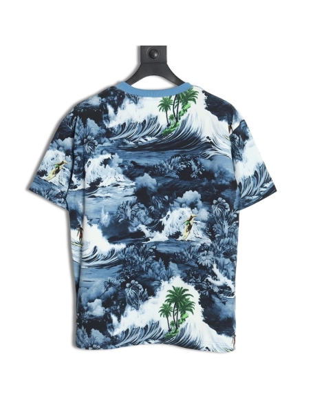 Reps Louis Vuitton 24SS Wave Print Short Sleeve T-Shirt,All order with free shipping Reps Louis Vuitton