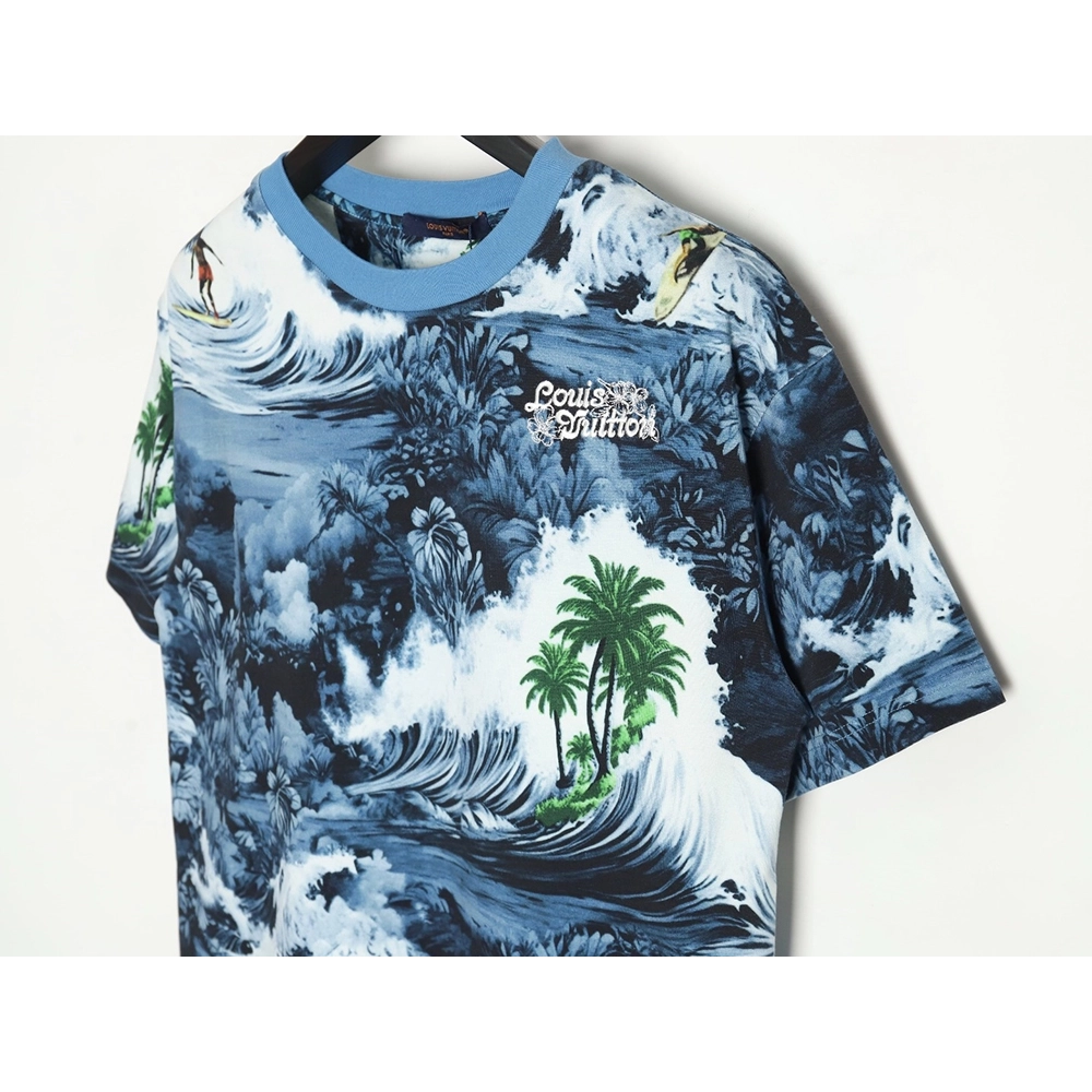 Reps Louis Vuitton 24SS Wave Print Short Sleeve T-Shirt,All order with free shipping Reps Louis Vuitton