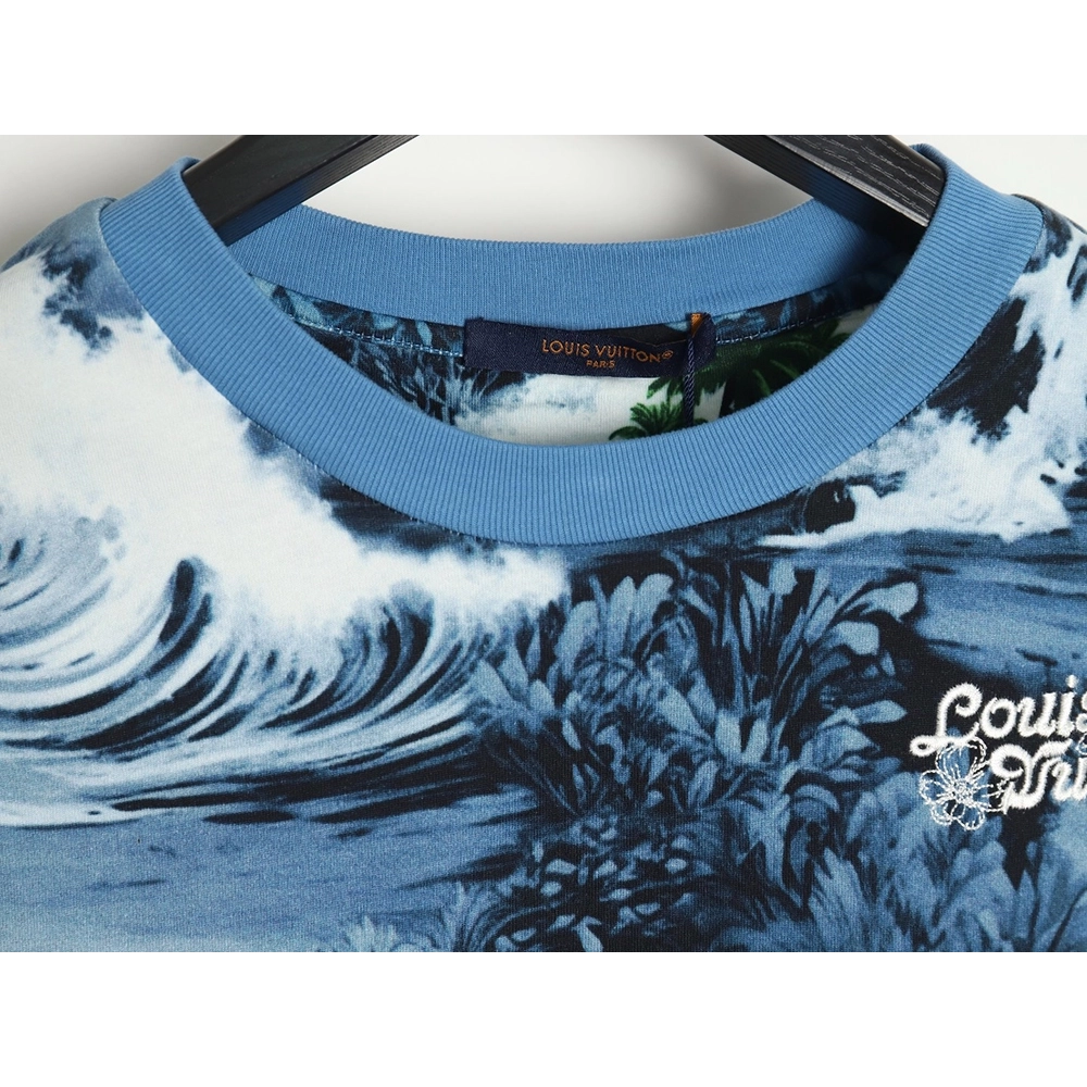 Reps Louis Vuitton 24SS Wave Print Short Sleeve T-Shirt,All order with free shipping Reps Louis Vuitton