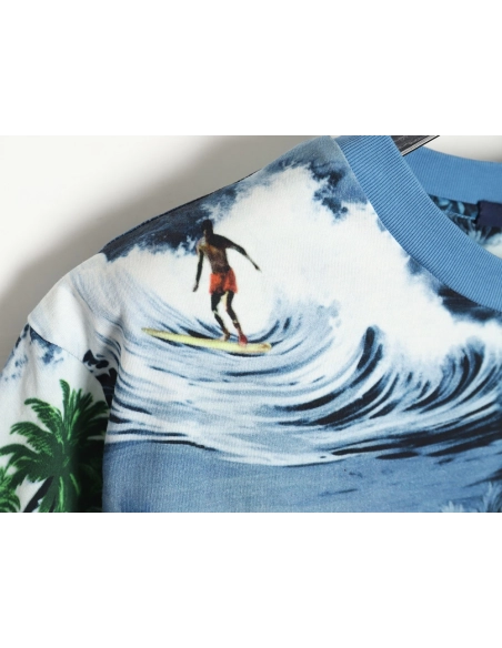 Reps Louis Vuitton 24SS Wave Print Short Sleeve T-Shirt,All order with free shipping Reps Louis Vuitton