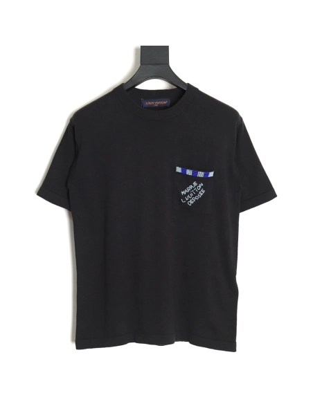 Reps Louis Vuitton 24SS Pocket Beaded Knit Short Sleeve T-Shirt,All order with free shipping Reps Louis Vuitton