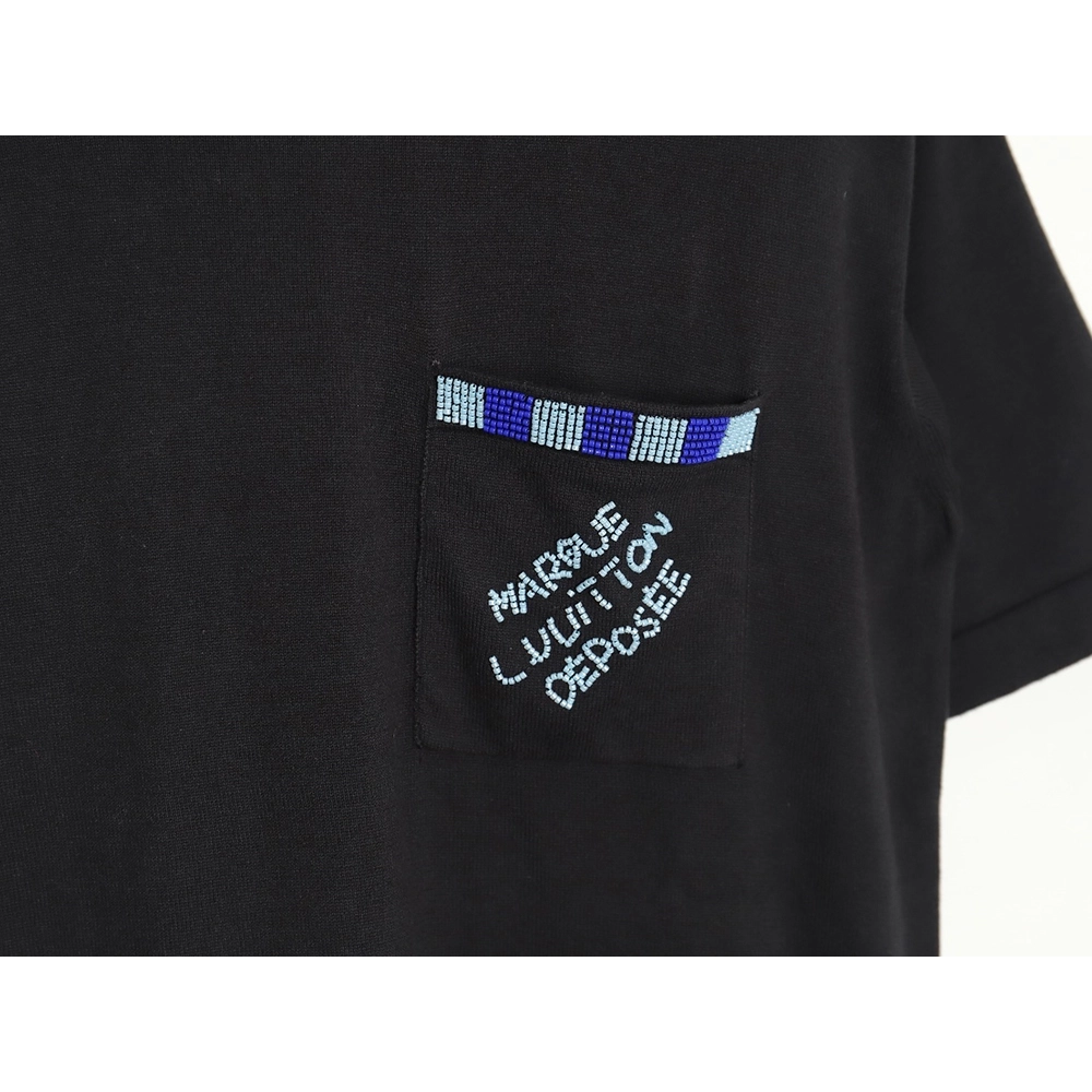 Reps Louis Vuitton 24SS Pocket Beaded Knit Short Sleeve T-Shirt,All order with free shipping Reps Louis Vuitton