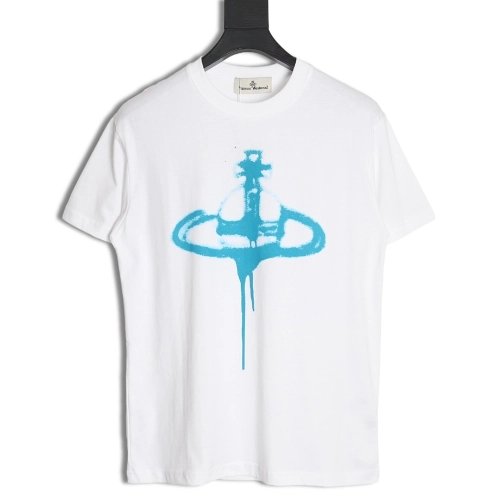 Vivienne Westwood 24SS inkjet Saturn logo short-sleeved T-shirt,All order with free shipping Vivienne Westwood