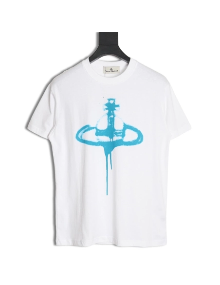 Vivienne Westwood 24SS inkjet Saturn logo short-sleeved T-shirt,All order with free shipping Vivienne Westwood