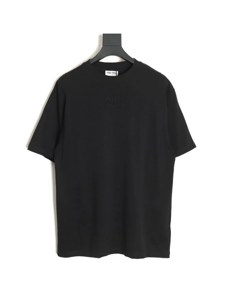 Miu Miu short-sleeved T-shirt with lettering,All order with free shipping Miu Miu