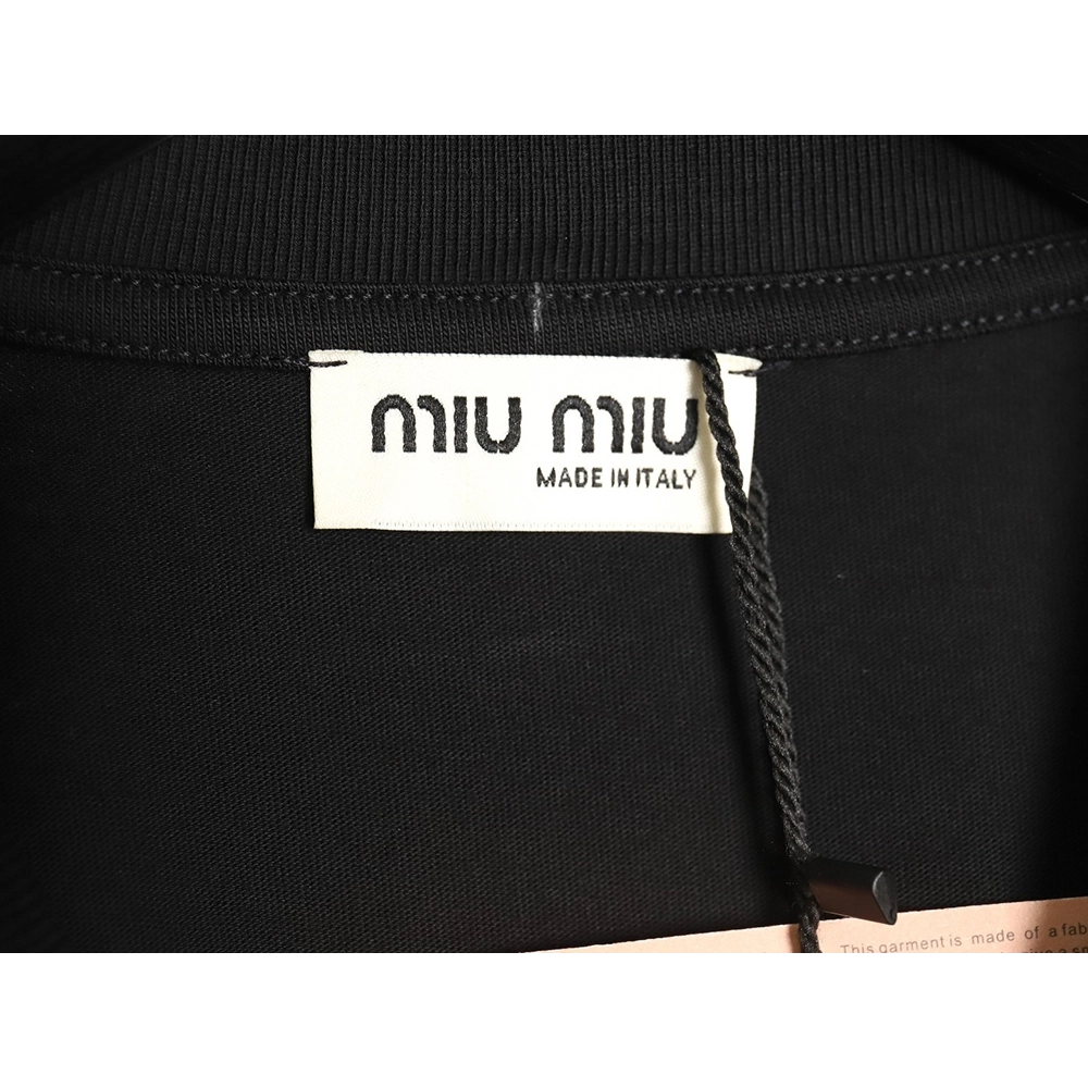Miu Miu short-sleeved T-shirt with lettering,All order with free shipping Miu Miu