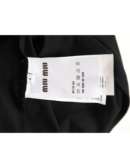 Miu Miu short-sleeved T-shirt with lettering,All order with free shipping Miu Miu