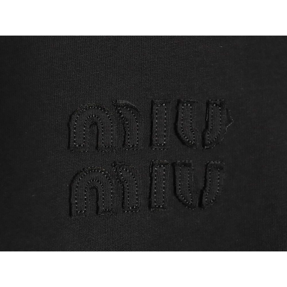 Miu Miu short-sleeved T-shirt with lettering,All order with free shipping Miu Miu