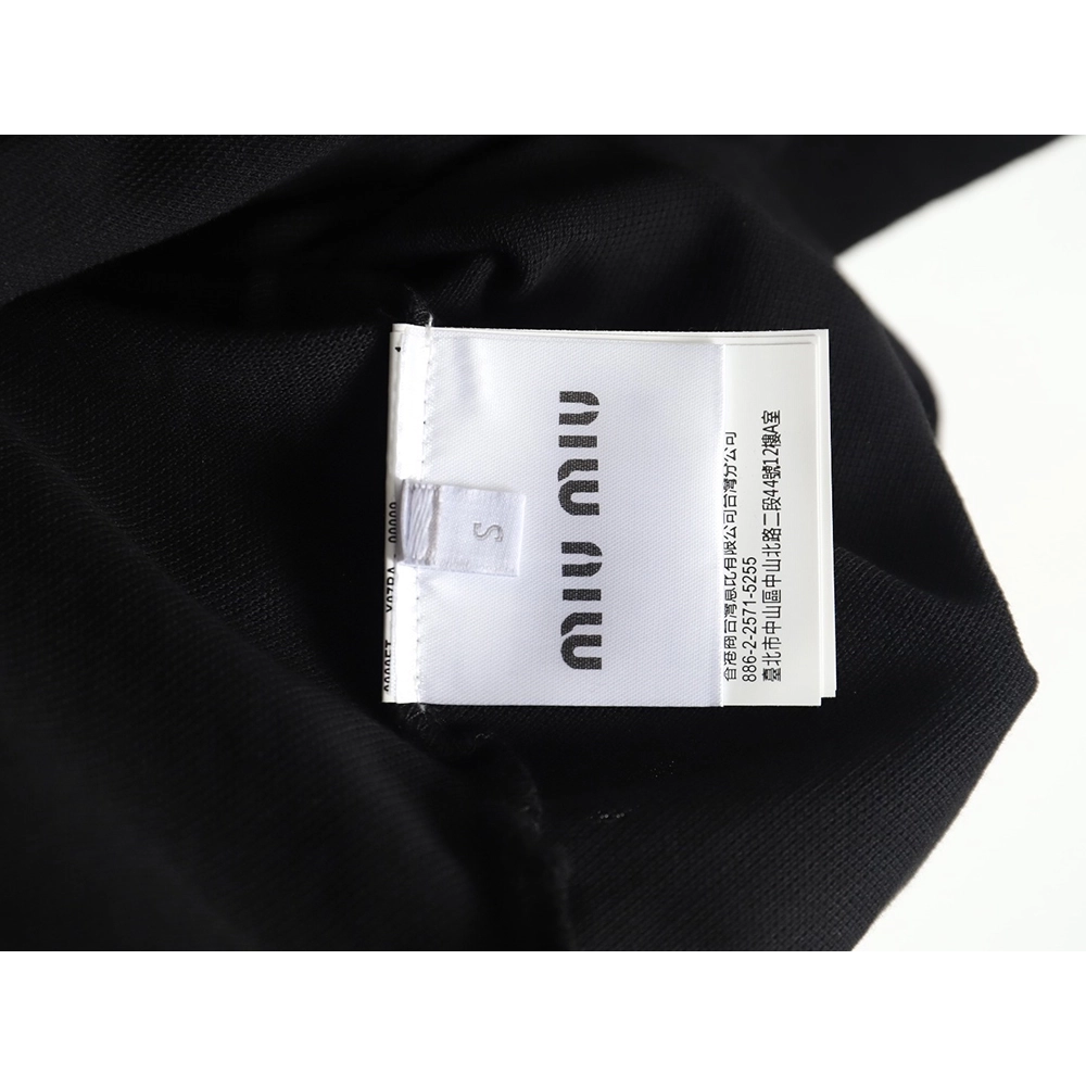 MIU MIU 24SS Embroidered Polo Short Sleeve T-Shirt TSK1,All order with free shipping Miu Miu