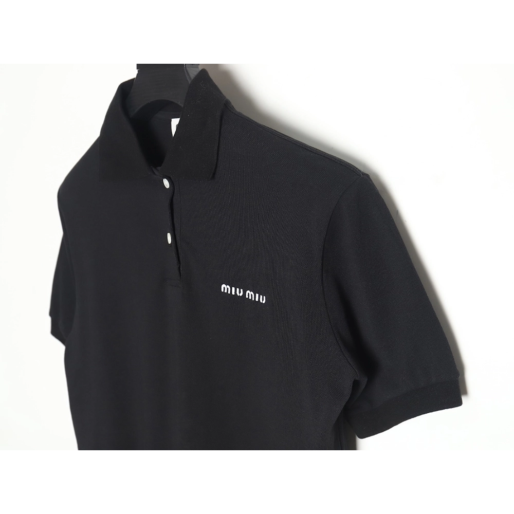 MIU MIU 24SS Embroidered Polo Short Sleeve T-Shirt TSK1,All order with free shipping Miu Miu