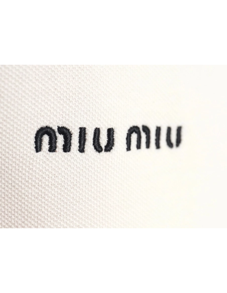MIU MIU 24SS Embroidered Polo Short Sleeve T-Shirt,All order with free shipping Miu Miu