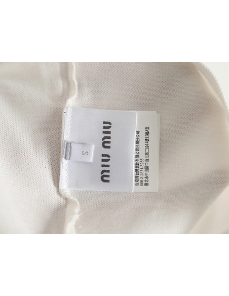 MIU MIU 24SS Embroidered Polo Short Sleeve T-Shirt,All order with free shipping Miu Miu