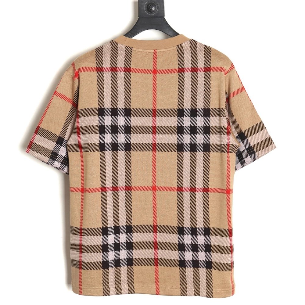 Burberry 24ss check knitted short-sleeved T-shirt TSK1,All order with free shipping Burberry