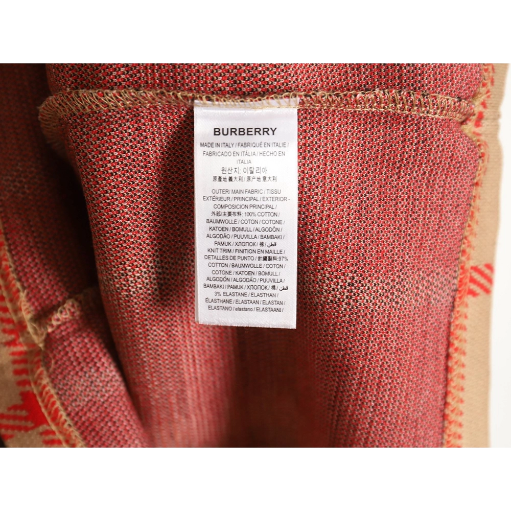 Burberry 24ss check knitted short-sleeved T-shirt TSK1,All order with free shipping Burberry