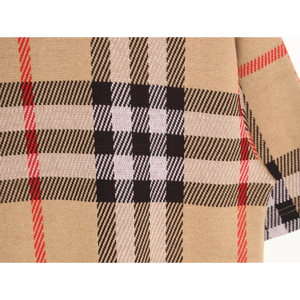 Burberry 24ss check knitted short-sleeved T-shirt TSK1,All order with free shipping Burberry