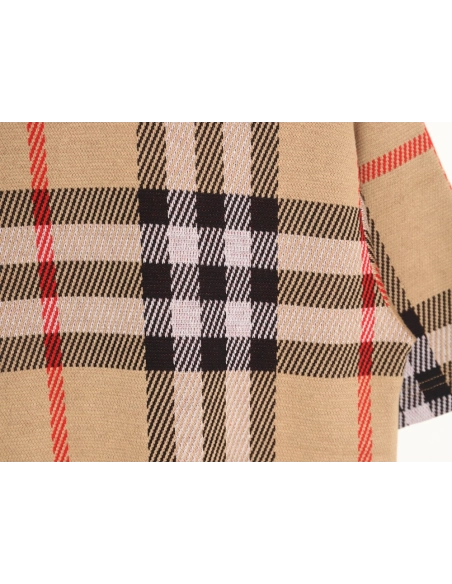 Burberry 24ss check knitted short-sleeved T-shirt TSK1,All order with free shipping Burberry