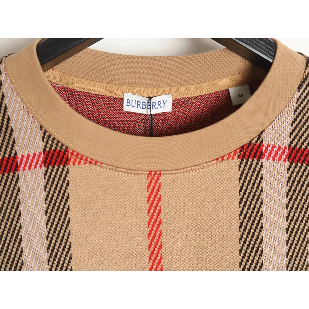 Burberry 24ss check knitted short-sleeved T-shirt TSK1,All order with free shipping Burberry
