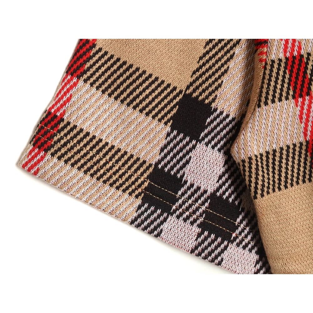 Burberry 24ss check knitted short-sleeved T-shirt TSK1,All order with free shipping Burberry