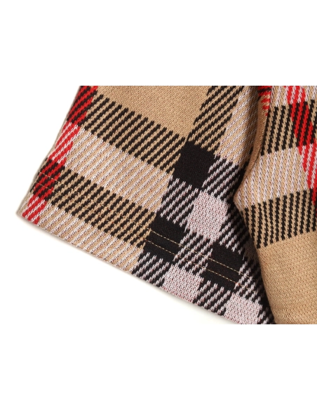 Burberry 24ss check knitted short-sleeved T-shirt TSK1,All order with free shipping Burberry