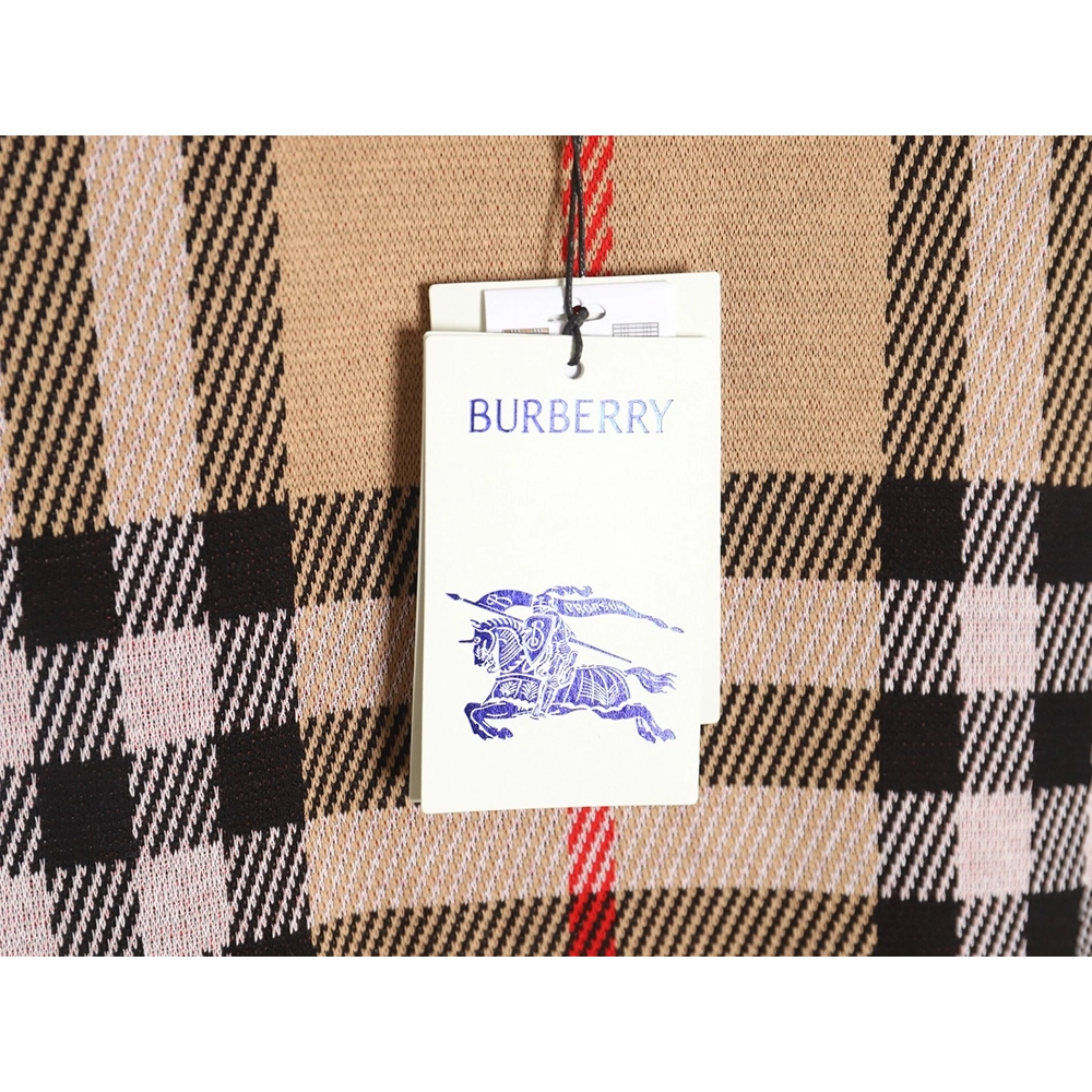 Burberry 24ss check knitted short-sleeved T-shirt TSK1,All order with free shipping Burberry