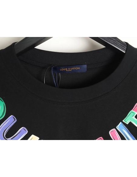 Reps Louis Vuitton Colorful Necklace Pendant Short Sleeve T-Shirt TSK2,All order with free shipping Reps Louis Vuitton