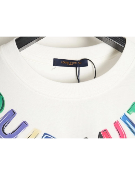 Reps Louis Vuitton Colorful Necklace Pendant Short Sleeve T-Shirt TSK1,All order with free shipping Reps Louis Vuitton