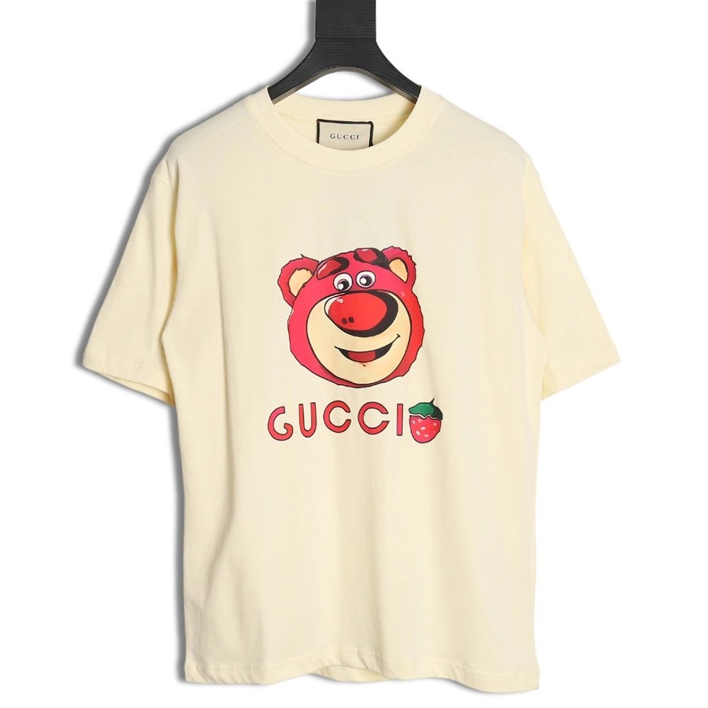 Reps Gucci Strawberry Bear Short Sleeve T-Shirt TSK1,All order with free shipping Reps Gucci