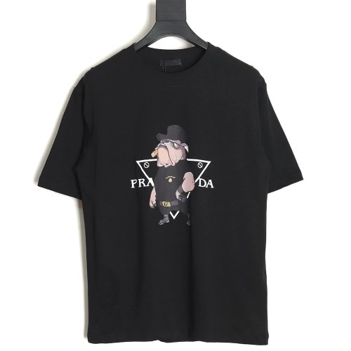 Prada Cartoon Police Dog Short Sleeve T-Shirt TSK2,All order with free shipping Prada