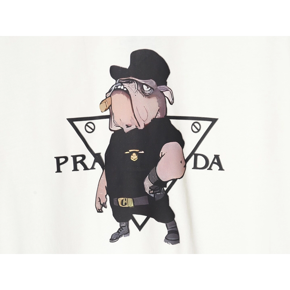 Prada Cartoon Police Dog Short Sleeve T-Shirt TSK1,All order with free shipping Prada