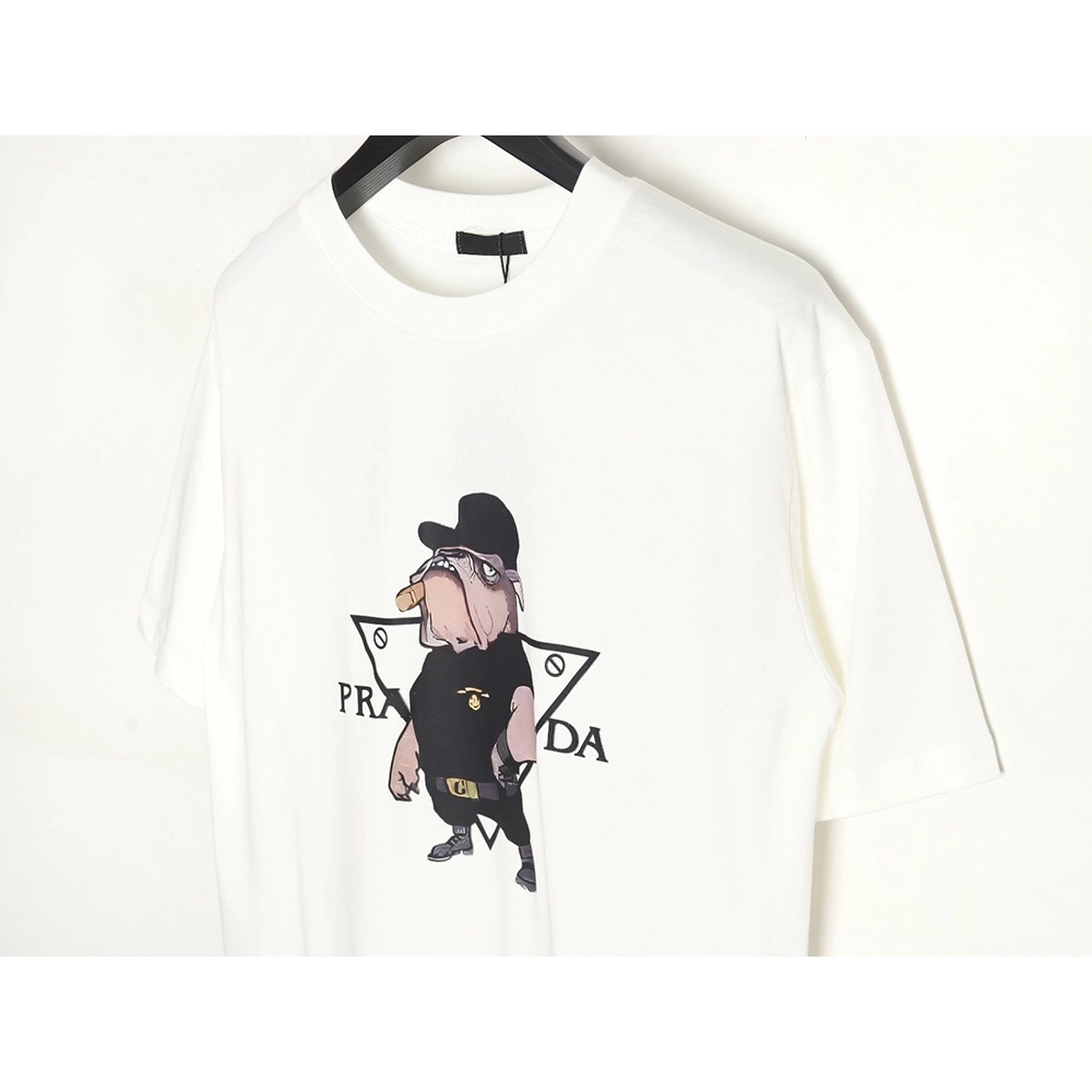 Prada Cartoon Police Dog Short Sleeve T-Shirt TSK1,All order with free shipping Prada