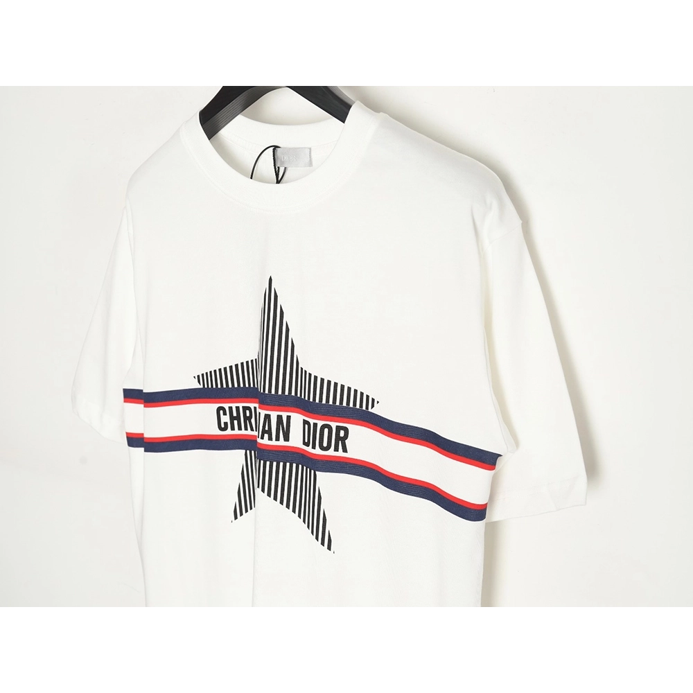 Dior classic vertical striped five-star short-sleeved T-shirt TSK1,All order with free shipping Dior