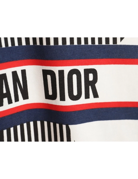 Dior classic vertical striped five-star short-sleeved T-shirt TSK1,All order with free shipping Dior