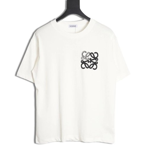 Loewe 24SS contrast color four-leaf clover short-sleeved T-shirt TSK1,All order with free shipping Loewe