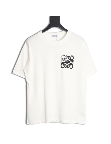 Loewe 24SS contrast color four-leaf clover short-sleeved T-shirt TSK1,All order with free shipping Loewe
