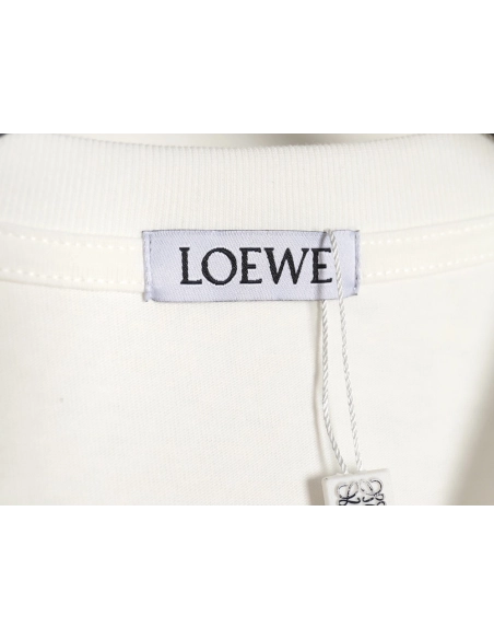 Loewe 24SS contrast color four-leaf clover short-sleeved T-shirt TSK1,All order with free shipping Loewe