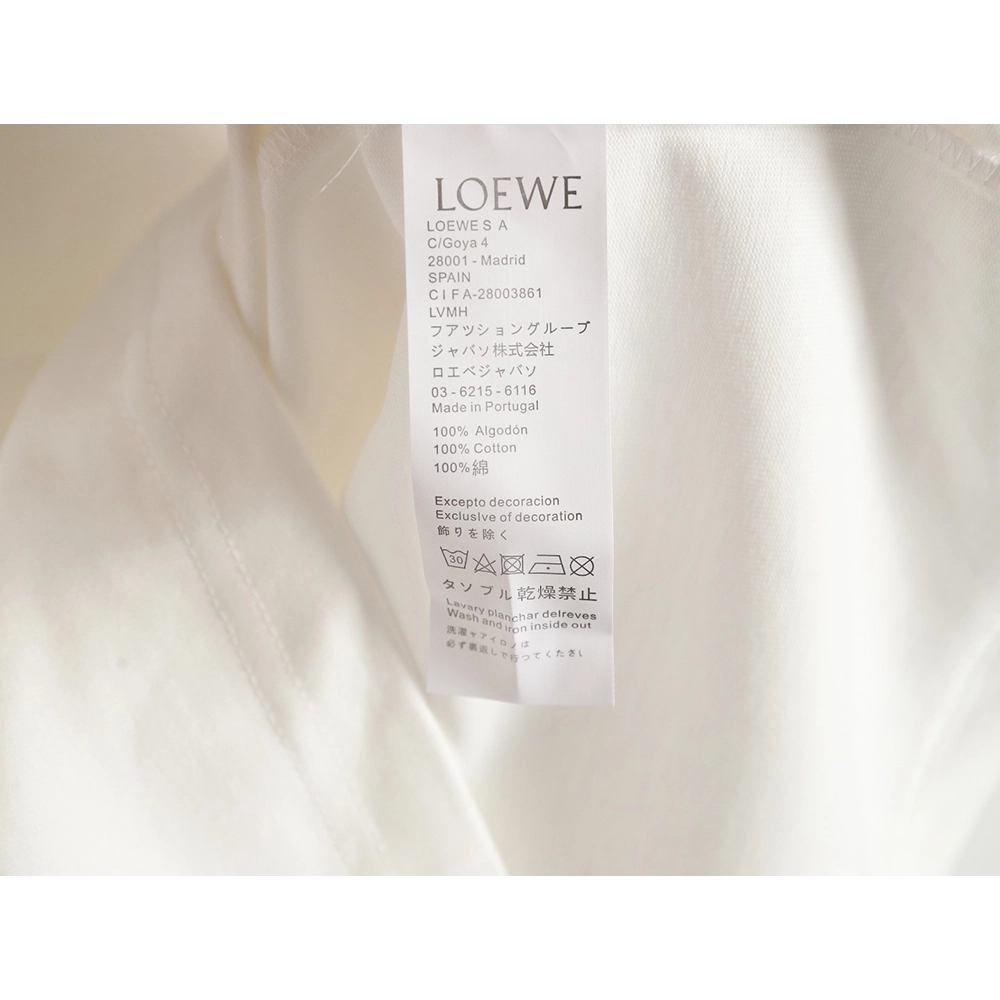Loewe 24SS contrast color four-leaf clover short-sleeved T-shirt TSK1,All order with free shipping Loewe