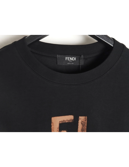 Fendi 24ss double F letter hand-painted gradient short-sleeved T-shirt_TSK1,All order with free shipping Fendi