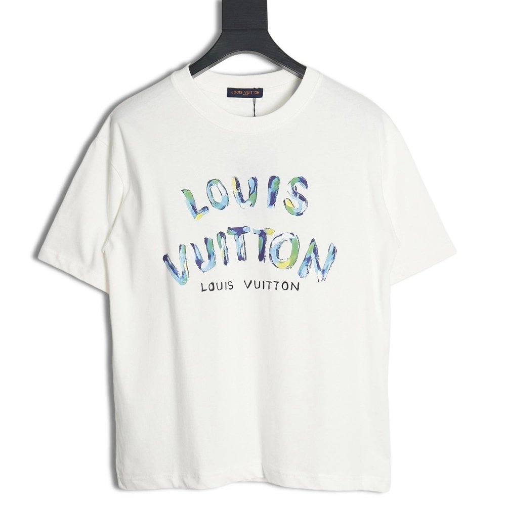 Reps Louis Vuitton LV 24SS camouflage lettering short-sleeved T-shirt,All order with free shipping Reps Louis Vuitton