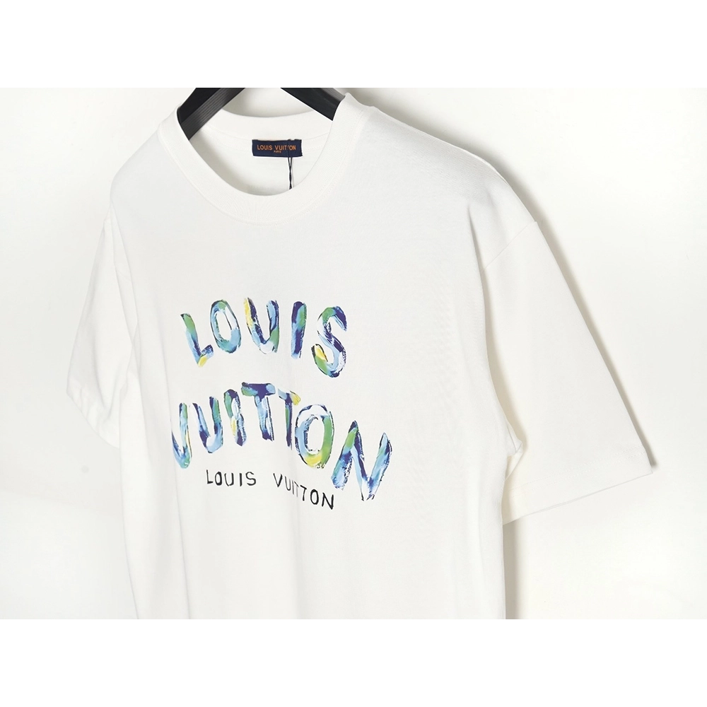 Reps Louis Vuitton LV 24SS camouflage lettering short-sleeved T-shirt,All order with free shipping Reps Louis Vuitton