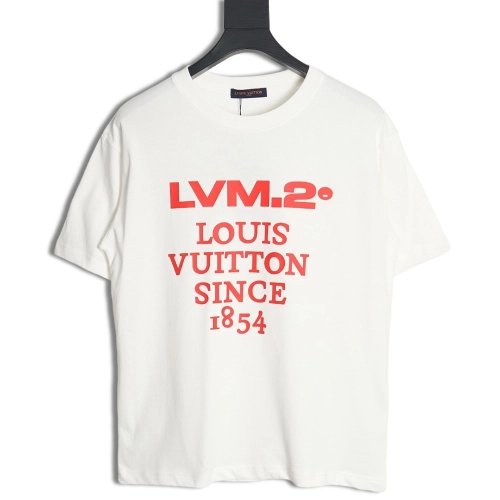 Reps Louis Vuitton LV 24SS red letter short-sleeved T-shirt,All order with free shipping Reps Louis Vuitton