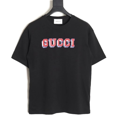 Reps Gucci 24SS three-dimensional lettering short-sleeved T-shirt,All order with free shipping Reps Gucci