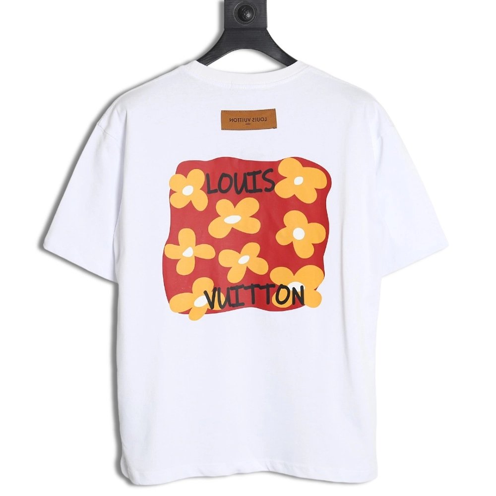 Reps Louis Vuitton LV24SS short-sleeved T-shirt back small flowers,All order with free shipping Reps Louis Vuitton