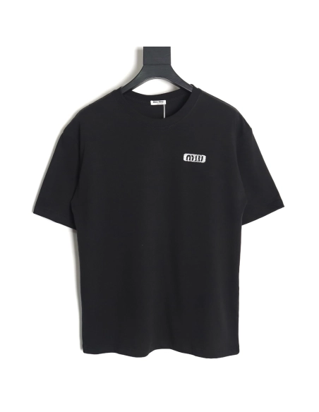 Miu Miu 24SS rhinestone lettering short-sleeved T-shirt,All order with free shipping Miu Miu