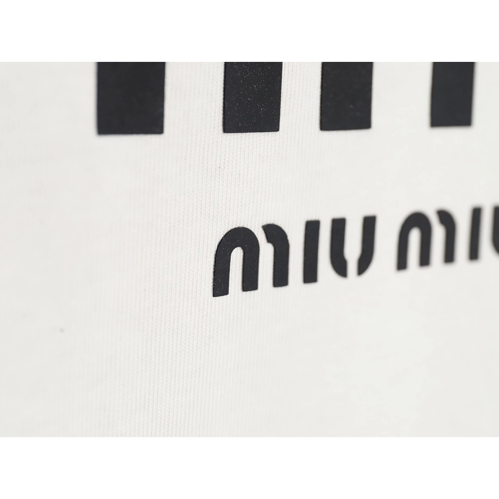 Miu Miu 24SS rhinestone lettering short-sleeved T-shirt,All order with free shipping Miu Miu