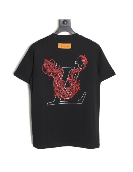 Reps Louis Vuitton Dragon Year Series Tamron Letter Printed Short Sleeve T-shirt TSK1,All order with free shipping Reps Louis Vu